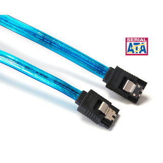 Bytecc SATA-318UVB UV Blue Serial ATA III 6Gbps Cable w/Locking Latch