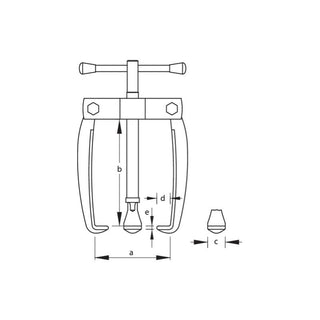 Gedore 2018608 Puller 3-Arm Pattern XS Legs 50x70 mm