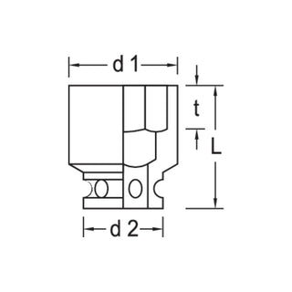 Gedore 6183810 Impact socket 1" hex 46 mm