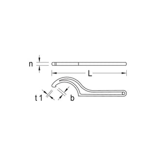 Gedore 6334450 Hook wrench with lug, 45-50 mm