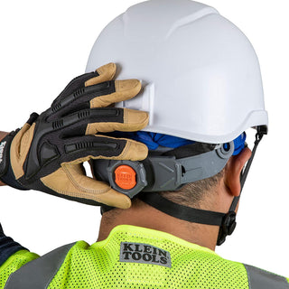 Klein Tools 60525 Safety Helmet, Type-2, Non-Vented Class E, with Rechargeable Headlamp