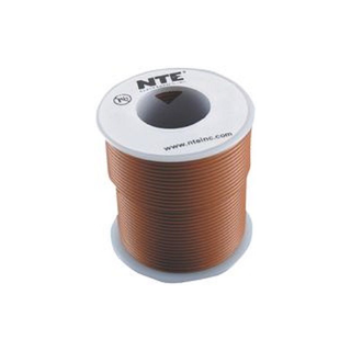 NTE Electronics WH16-01-500 Hook Up Wire 300V 16 Gauge Stranded 500' Brown