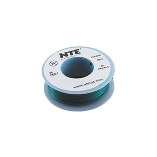 NTE Electronics WH16-05-100 Hook Up Wire 300V 16 Gauge Stranded 100' Green