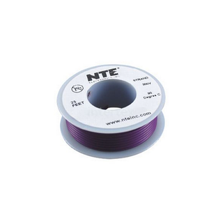 NTE Electronics WH22-07-25 Hook Up Wire 300V 22 Gauge Stranded 25' Violet