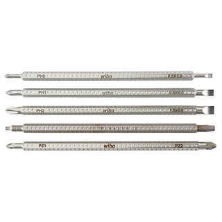 Wiha Tools 28483 Slotted Phillips Square PoziDriv Drive-Loc 5 Blade Set