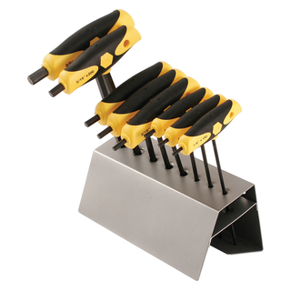 Wiha Tools 33499 8 Piece SoftGrip Hex SAE T-handle Rack Set