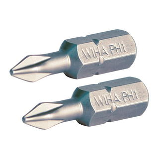 Wiha Tools 71149 #0 x 25mm Phillips Insert Bit, 2 Pack