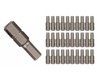 Wiha Tools 72511 3/16" x 25mm Hex Contractor Insert Bit, 30 Pack