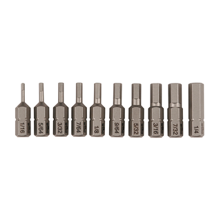 Wiha Tools 72596 10 Piece Hex SAE Insert Bit Set