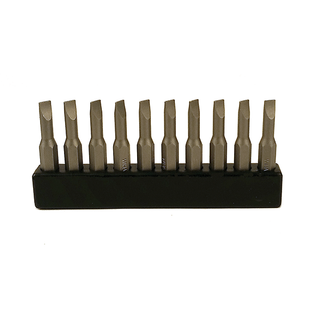 Wiha Tools 75602 0.8mm x 28mm System 4 Slotted Micro Bit, 10 Pack