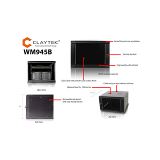 iStarUSA WM945B 9U 450mm Depth Wallmount Server Cabinet