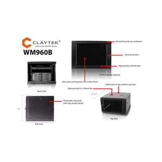 iStarUSA WM960B 9U 600mm Depth Wallmount Server Cabinet